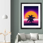 Retrowave Palm Sunset by Muhammad Daffa Umar on GIANT ART - black photo illustration