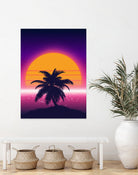 Retrowave Palm Sunset by Muhammad Daffa Umar on GIANT ART - black photo illustration