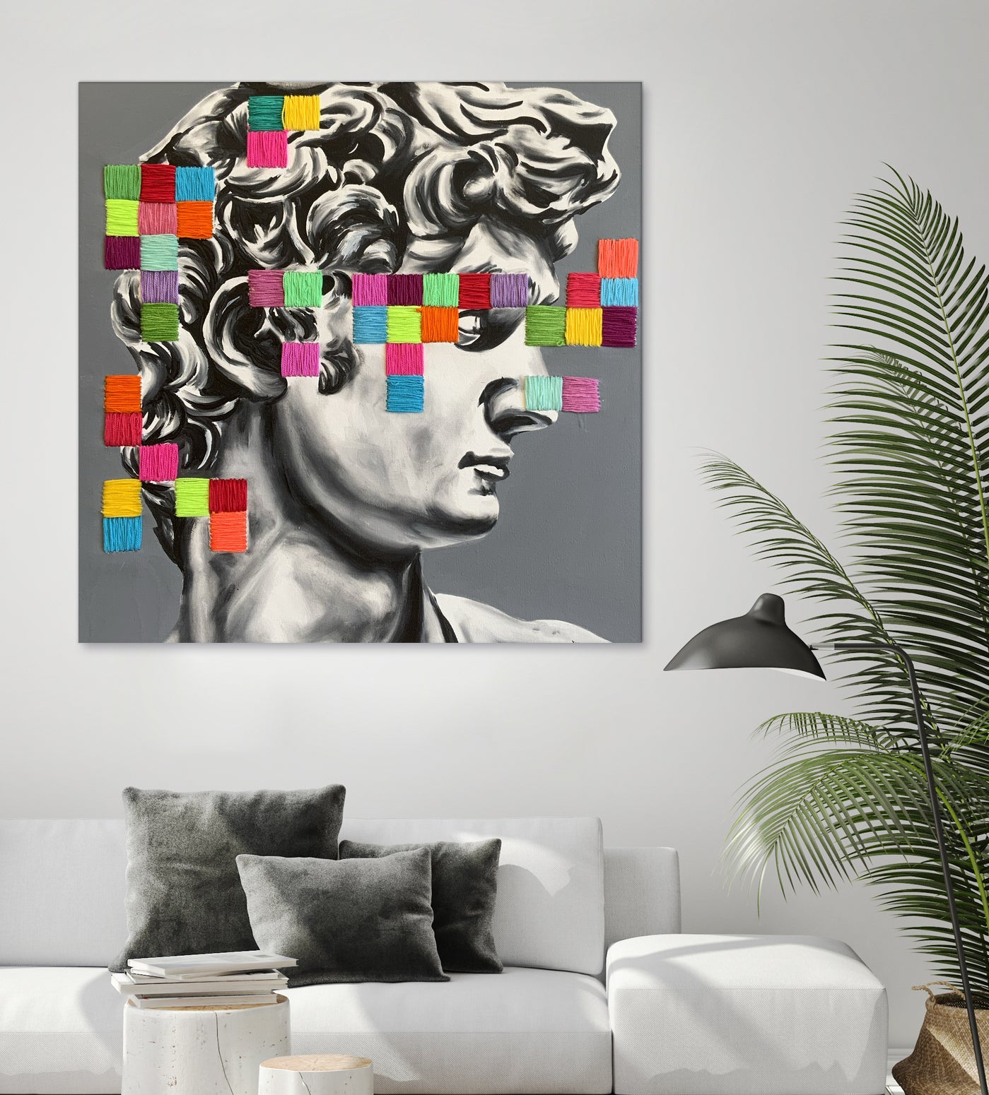 Pixel david by eugenia retana on GIANT ART - gray mixed media