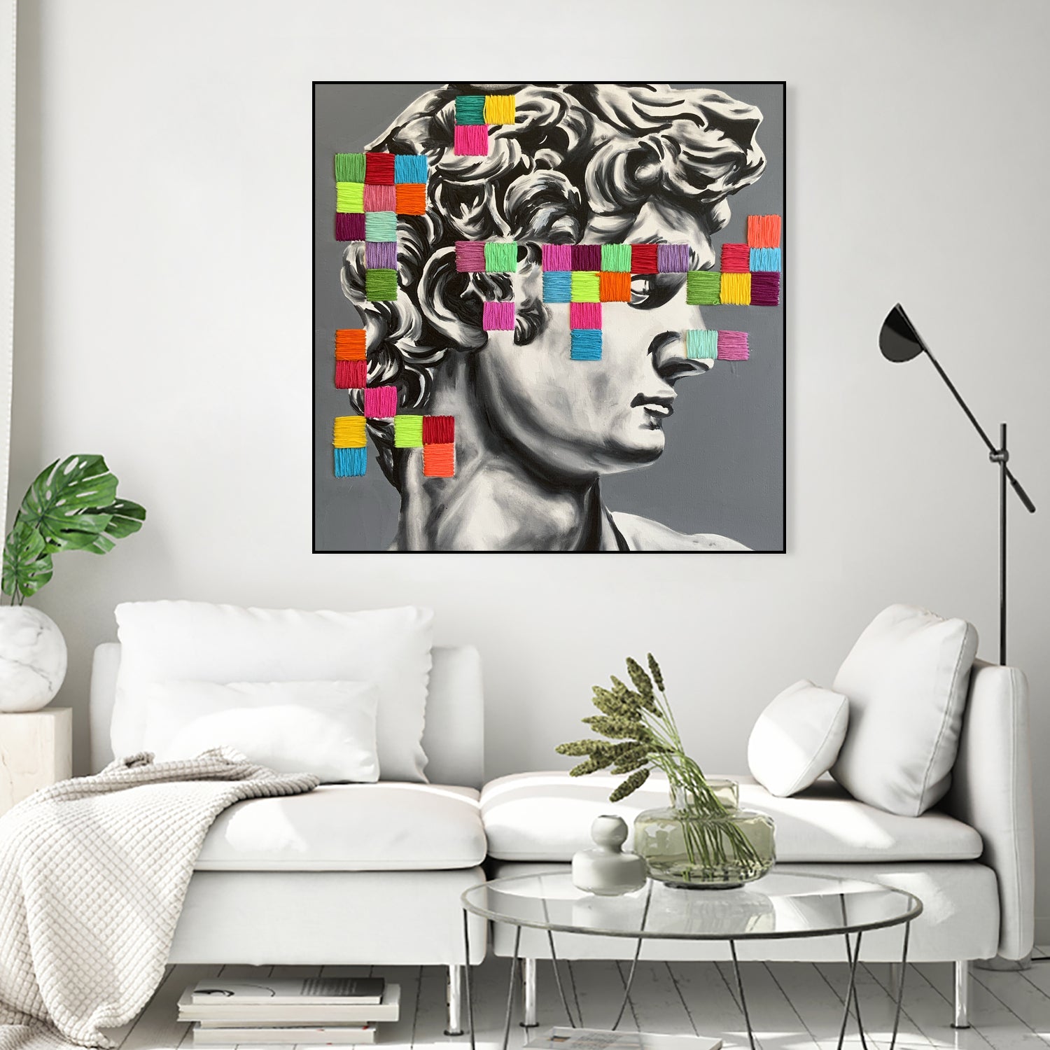 Pixel david by eugenia retana on GIANT ART - gray mixed media