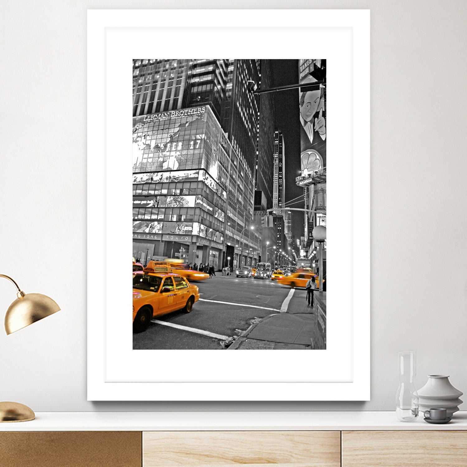 NYC - Yellow Cabs - Lehman Brothers by Ralph Frankenberg on GIANT ART - black photo illustration