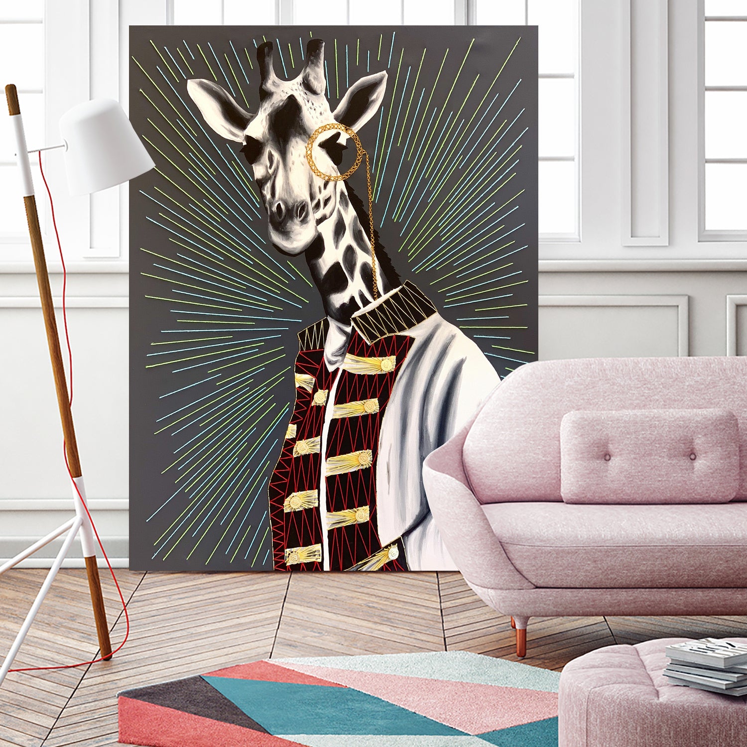 Mr giraffe by eugenia retana on GIANT ART - gray mixed media