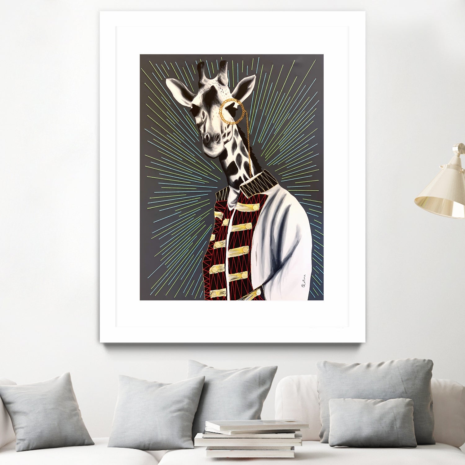 Mr giraffe by eugenia retana on GIANT ART - gray mixed media