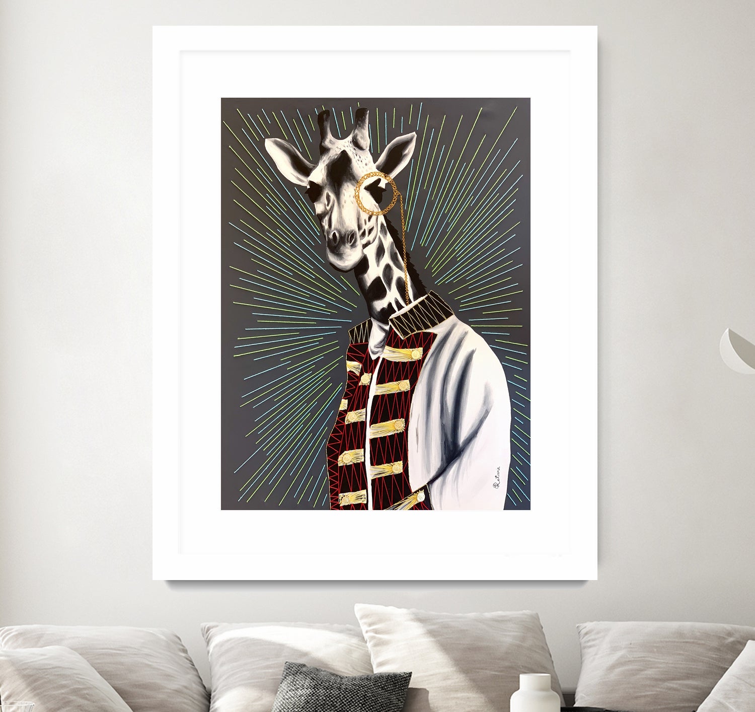 Mr giraffe by eugenia retana on GIANT ART - gray mixed media