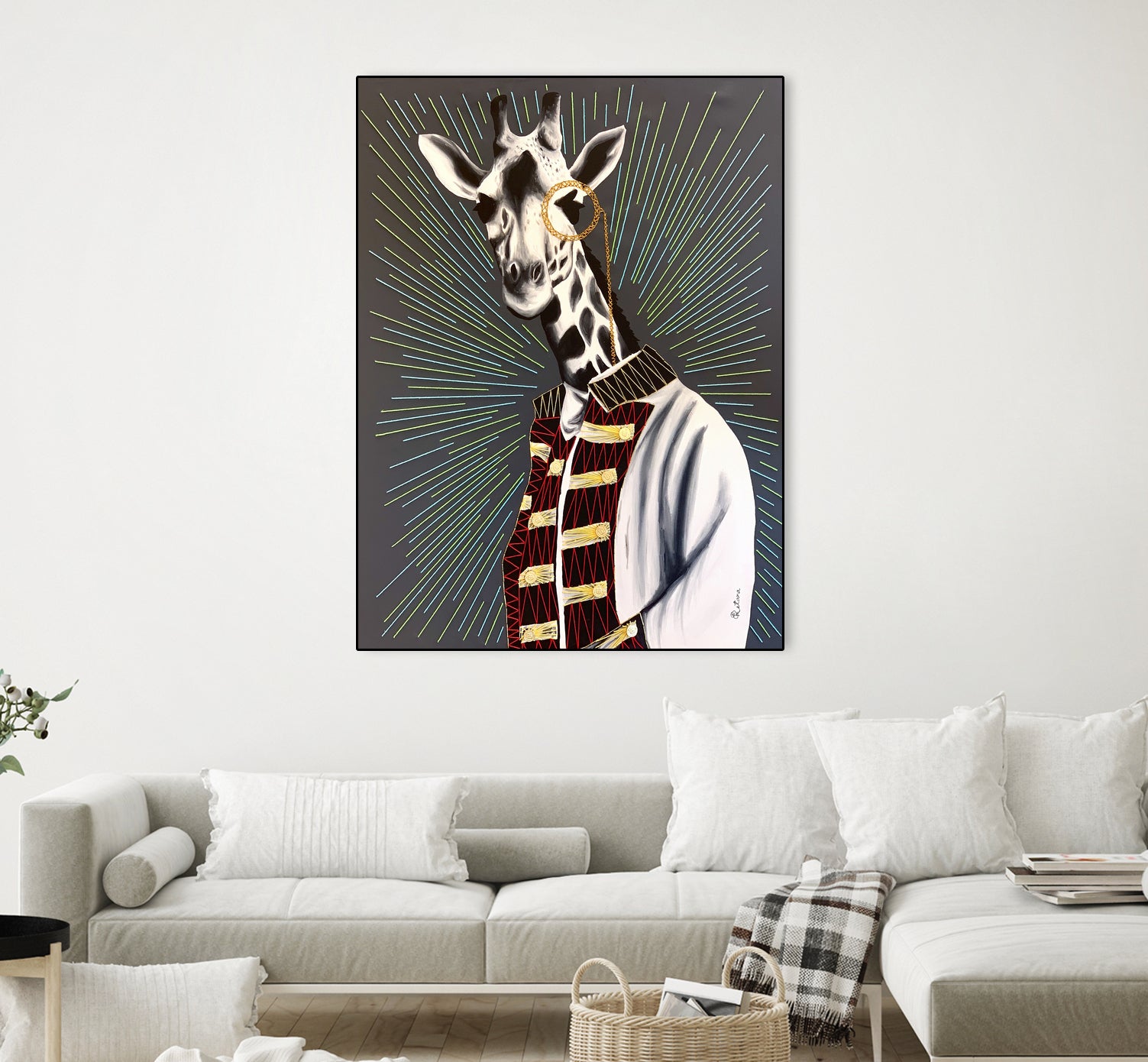 Mr giraffe by eugenia retana on GIANT ART - gray mixed media