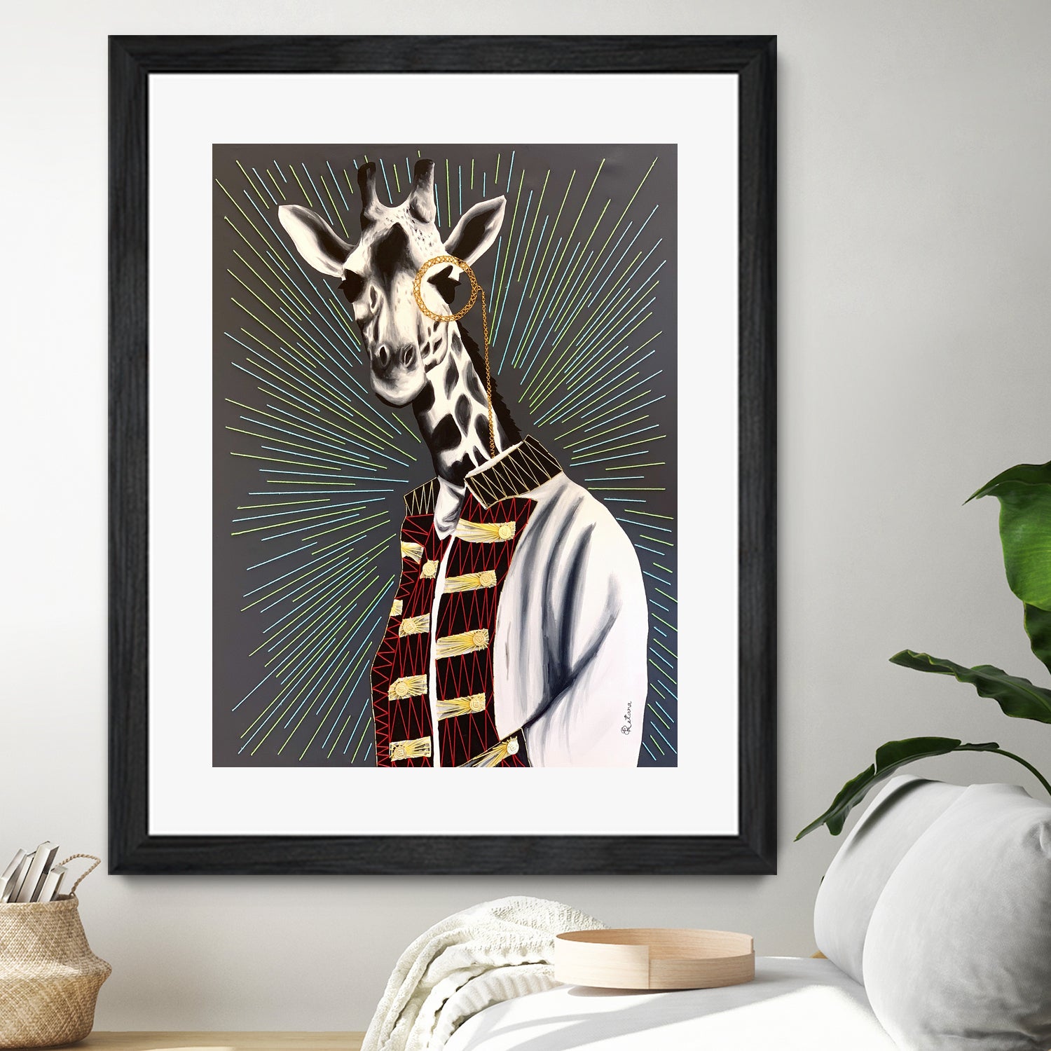 Mr giraffe by eugenia retana on GIANT ART - gray mixed media