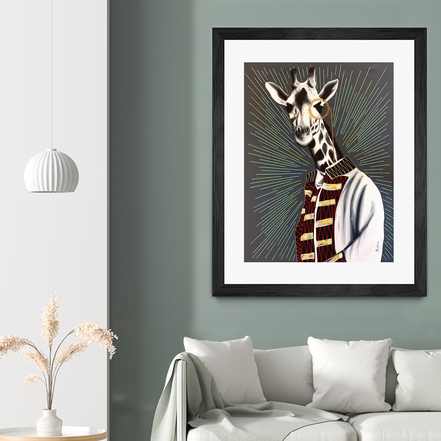 Mr giraffe by eugenia retana on GIANT ART - gray mixed media