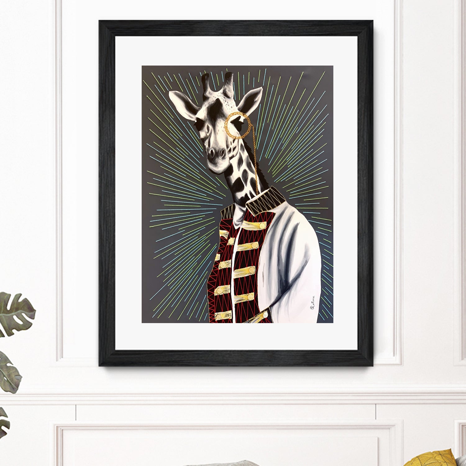 Mr giraffe by eugenia retana on GIANT ART - gray mixed media