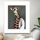 Mr giraffe by eugenia retana on GIANT ART - gray mixed media