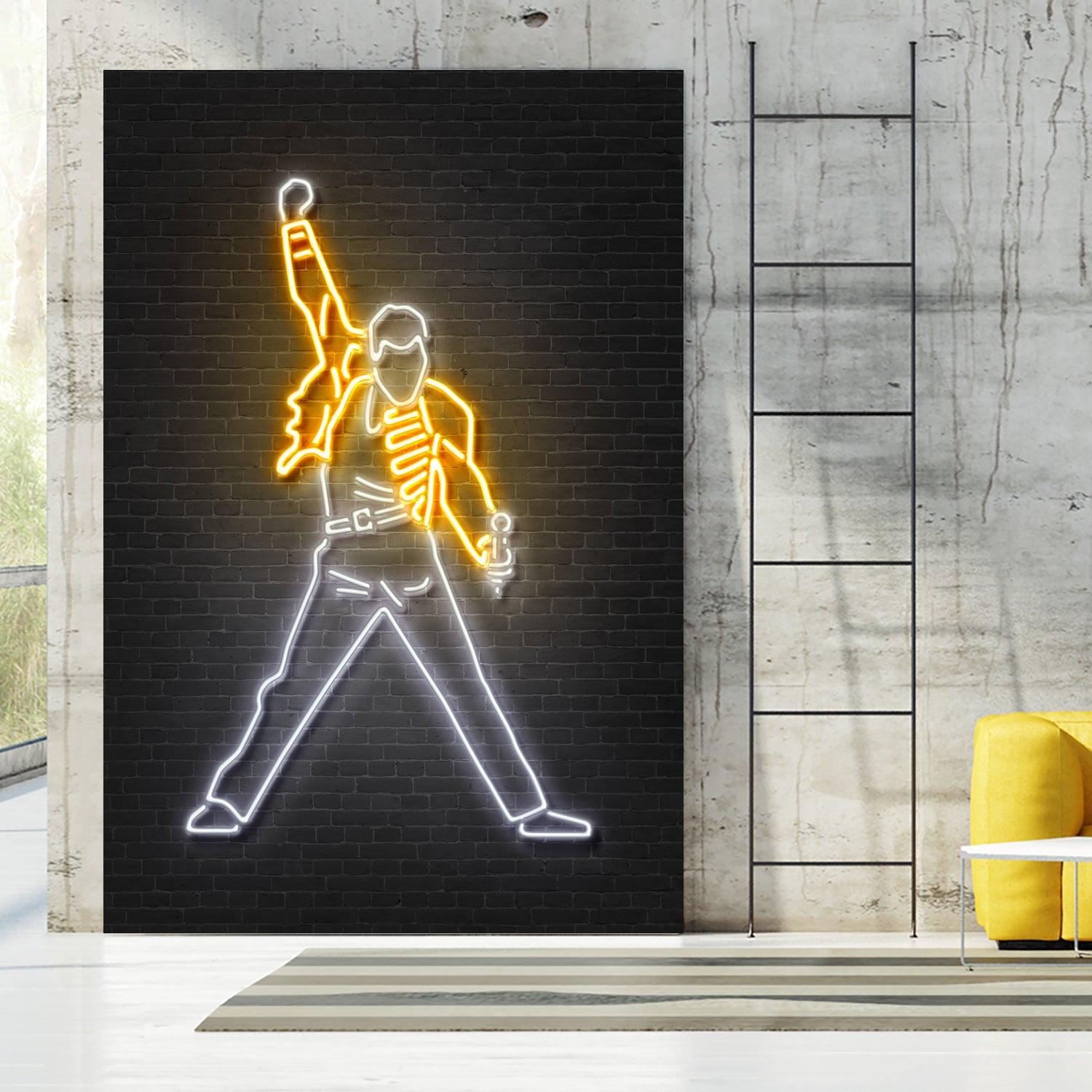 Freddy Mercury by Octavian Mihai Mielu on GIANT ART - yellow 3d art