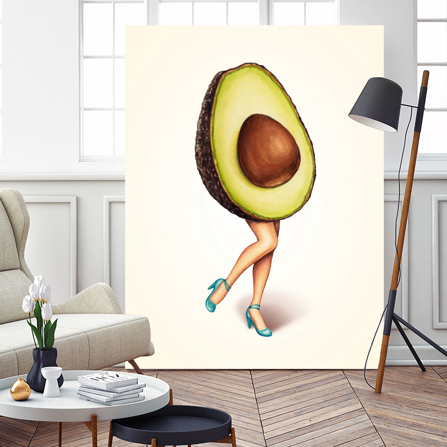 Avocado Girl by Kelly Gilleran on GIANT ART - green mixed media