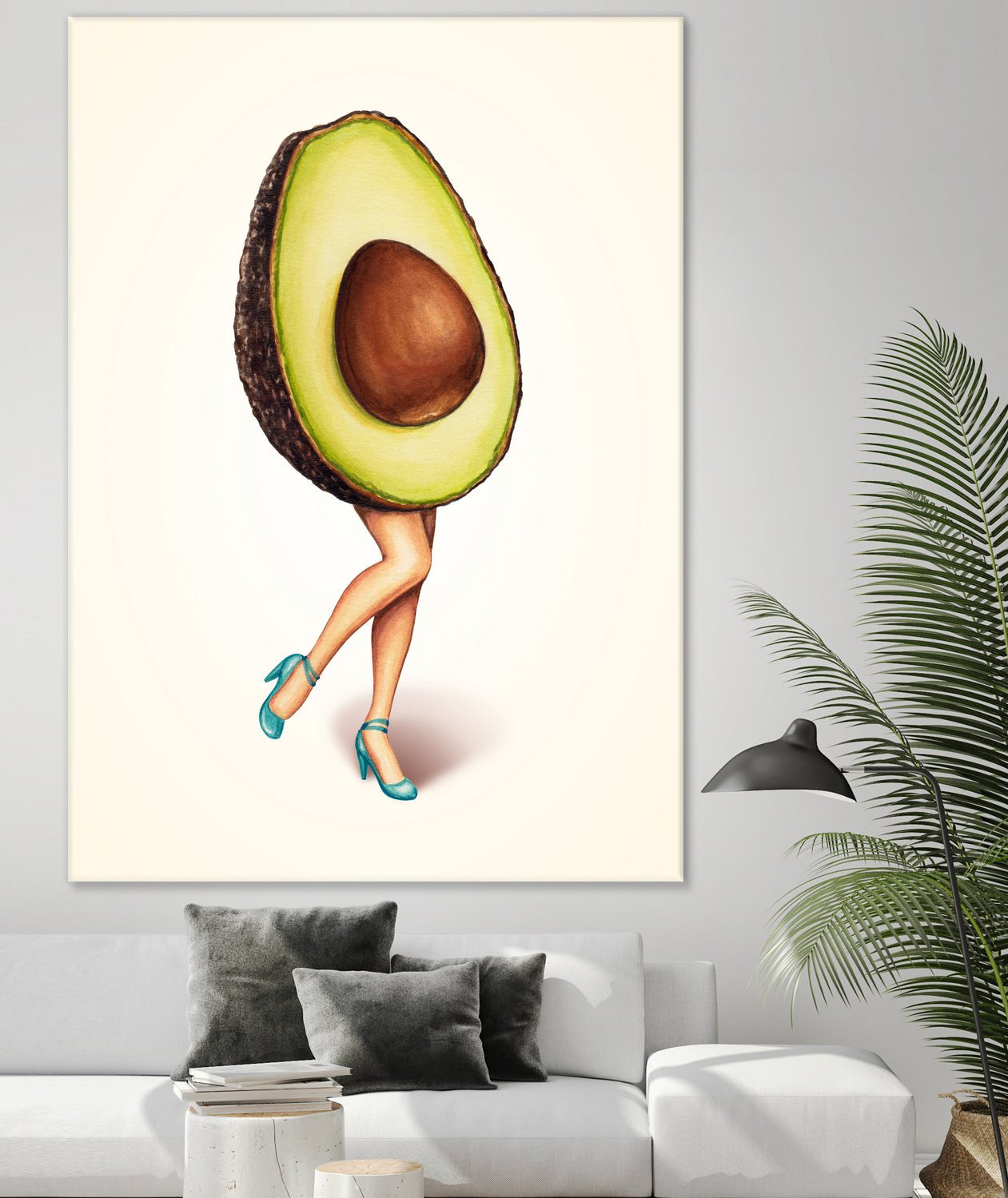 Avocado Girl by Kelly Gilleran on GIANT ART - green mixed media