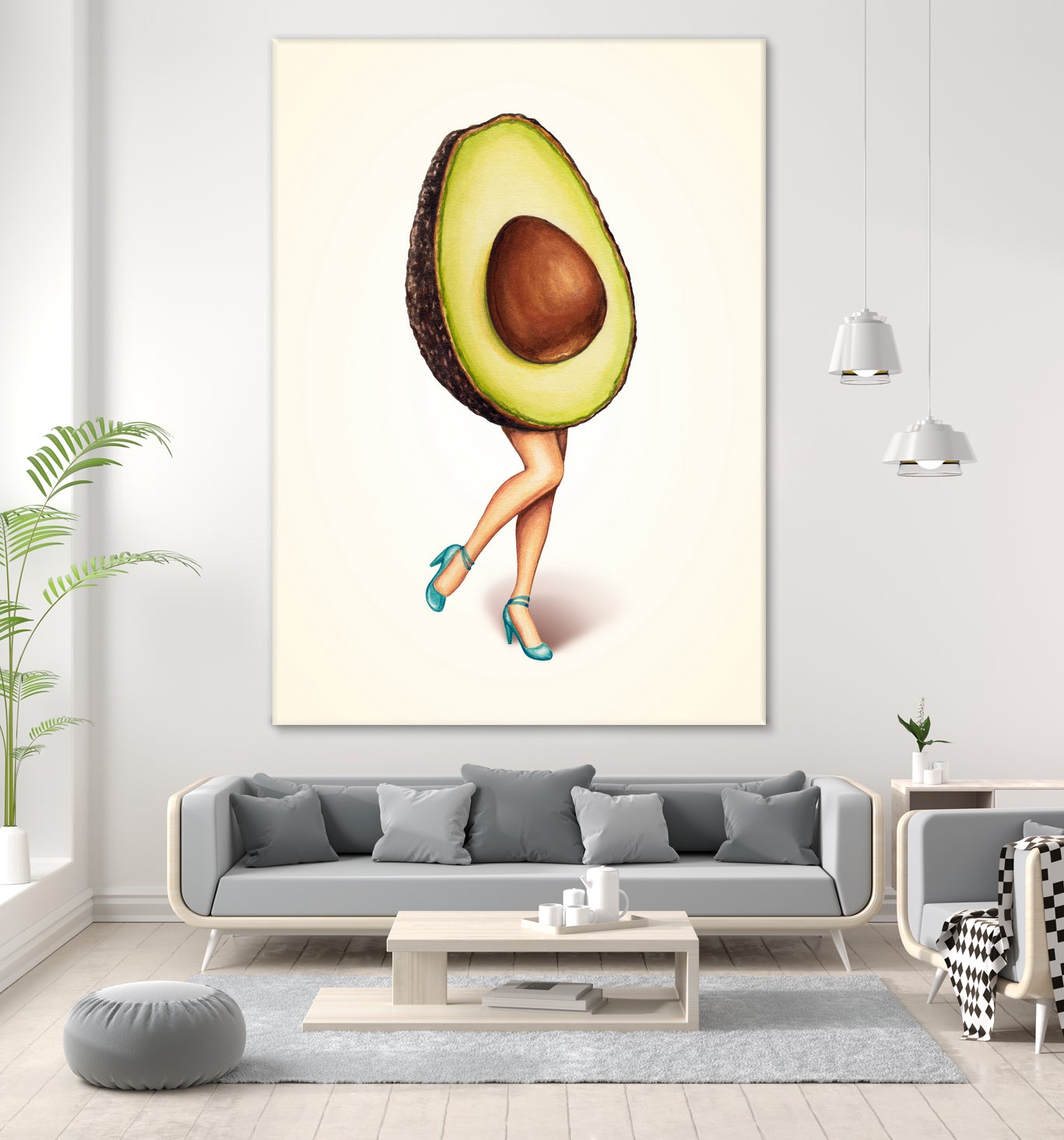 Avocado Girl by Kelly Gilleran on GIANT ART - green mixed media