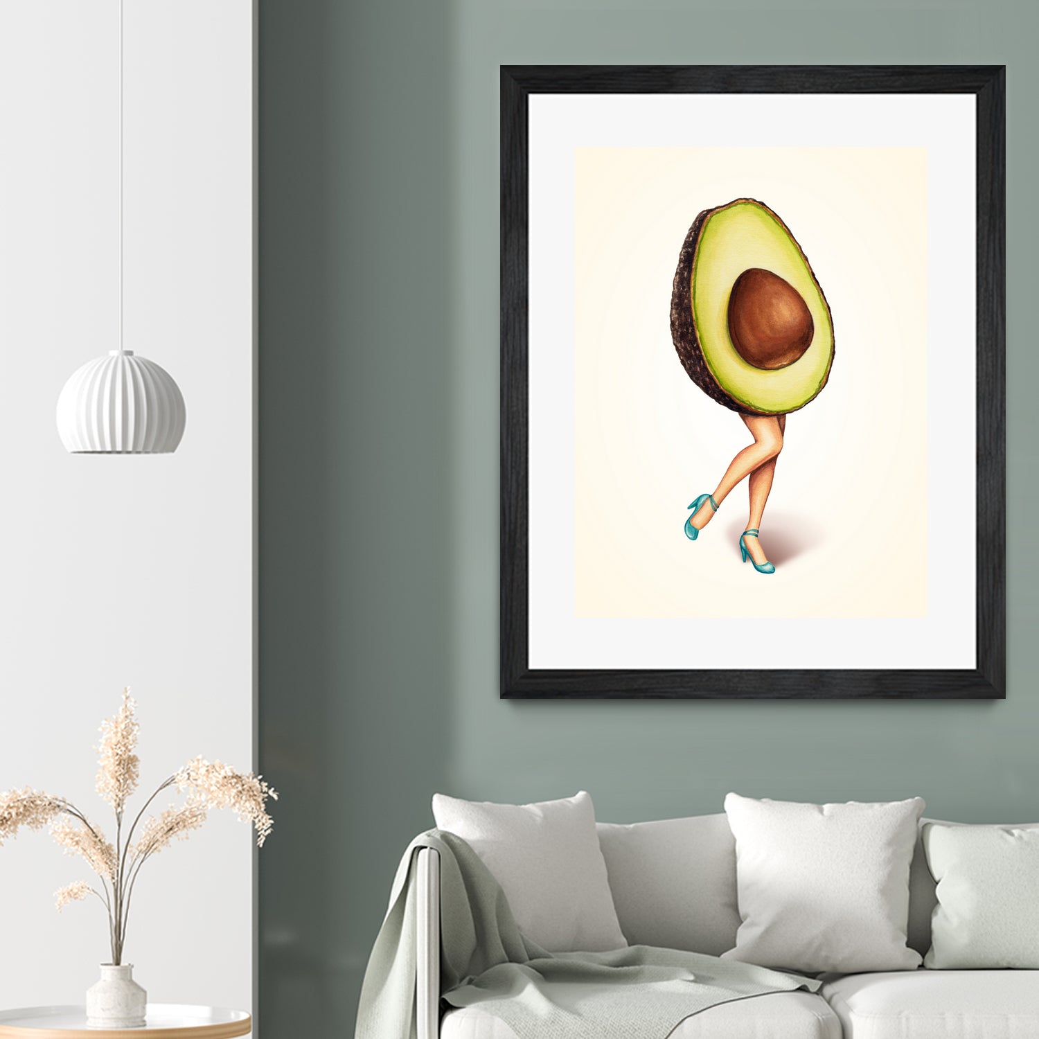 Avocado Girl by Kelly Gilleran on GIANT ART - green mixed media