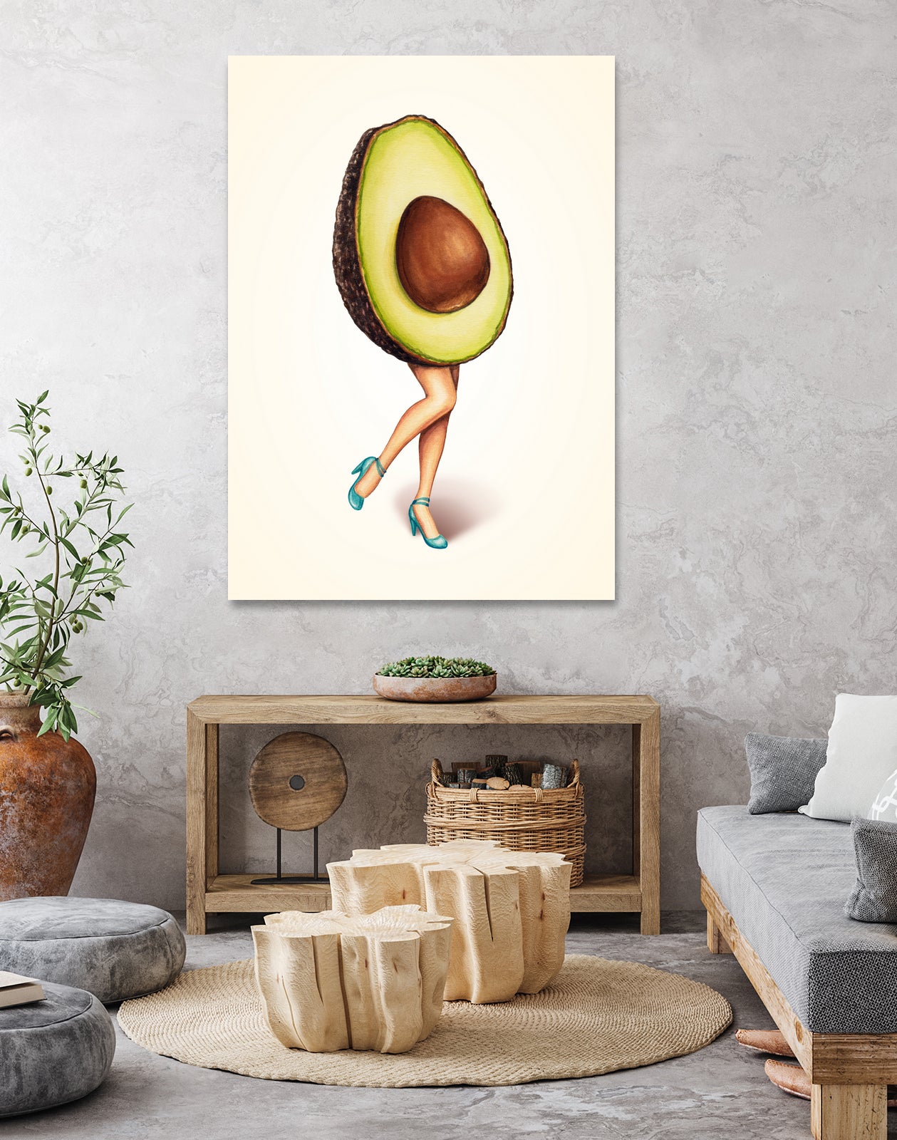 Avocado Girl by Kelly Gilleran on GIANT ART - green mixed media