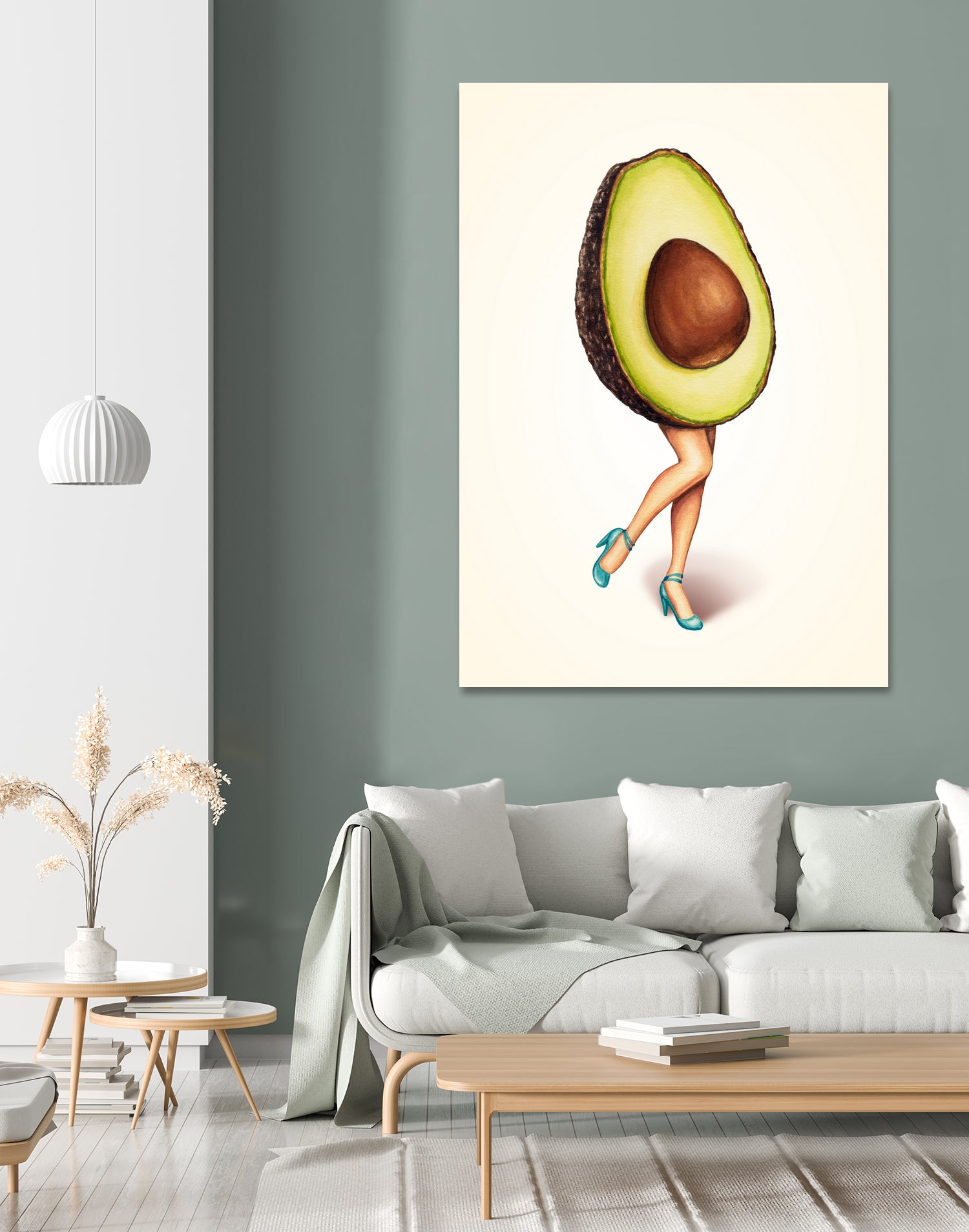 Avocado Girl by Kelly Gilleran on GIANT ART - green mixed media