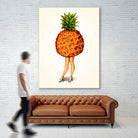 Pineapple Girl by Kelly Gilleran on GIANT ART - yellow mixed media