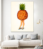 Pineapple Girl by Kelly Gilleran on GIANT ART - yellow mixed media