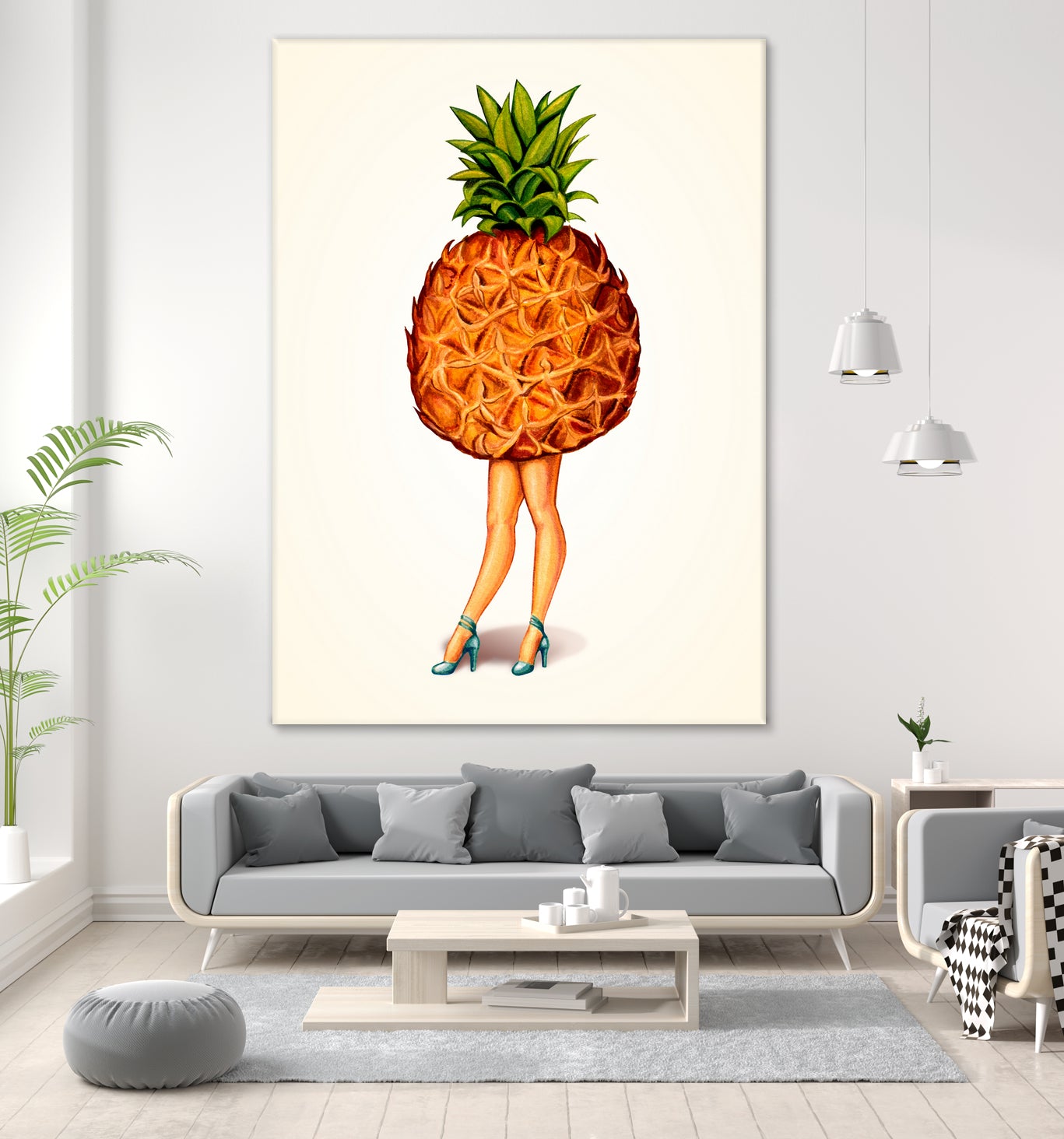 Pineapple Girl by Kelly Gilleran on GIANT ART - yellow mixed media