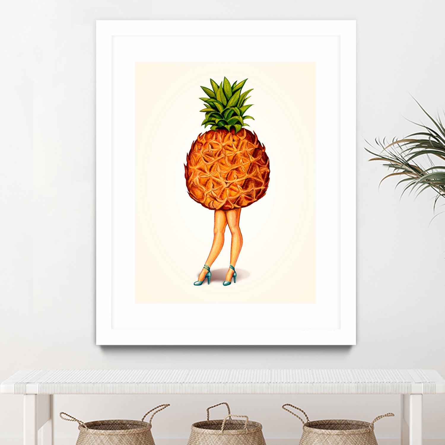 Pineapple Girl by Kelly Gilleran on GIANT ART - yellow mixed media