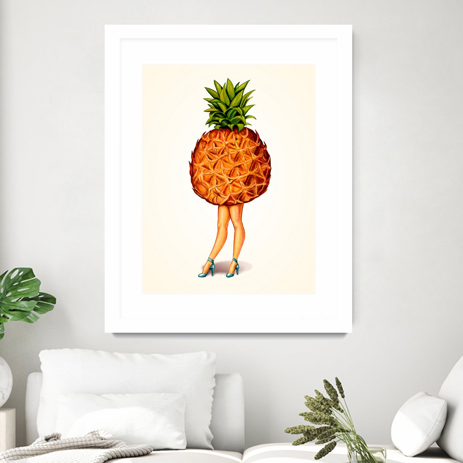 Pineapple Girl by Kelly Gilleran on GIANT ART - yellow mixed media