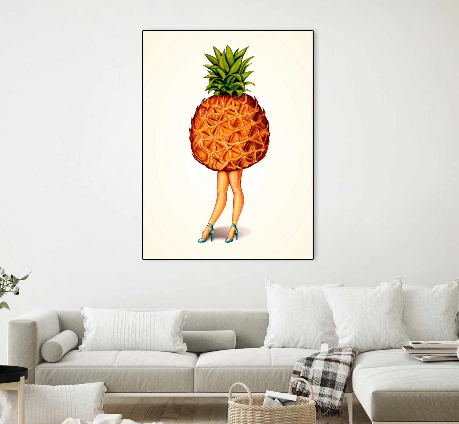 Pineapple Girl by Kelly Gilleran on GIANT ART - yellow mixed media