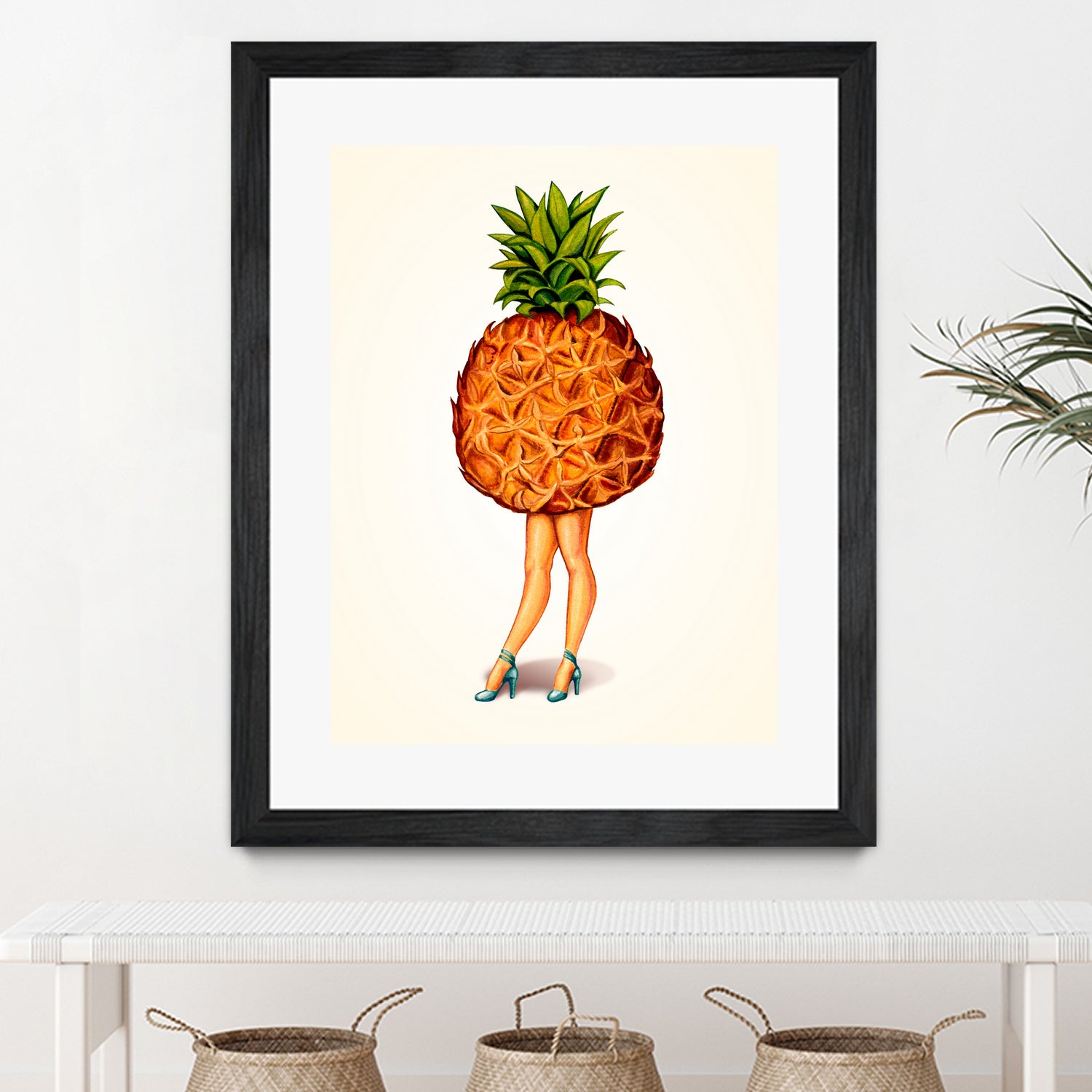 Pineapple Girl by Kelly Gilleran on GIANT ART - yellow mixed media