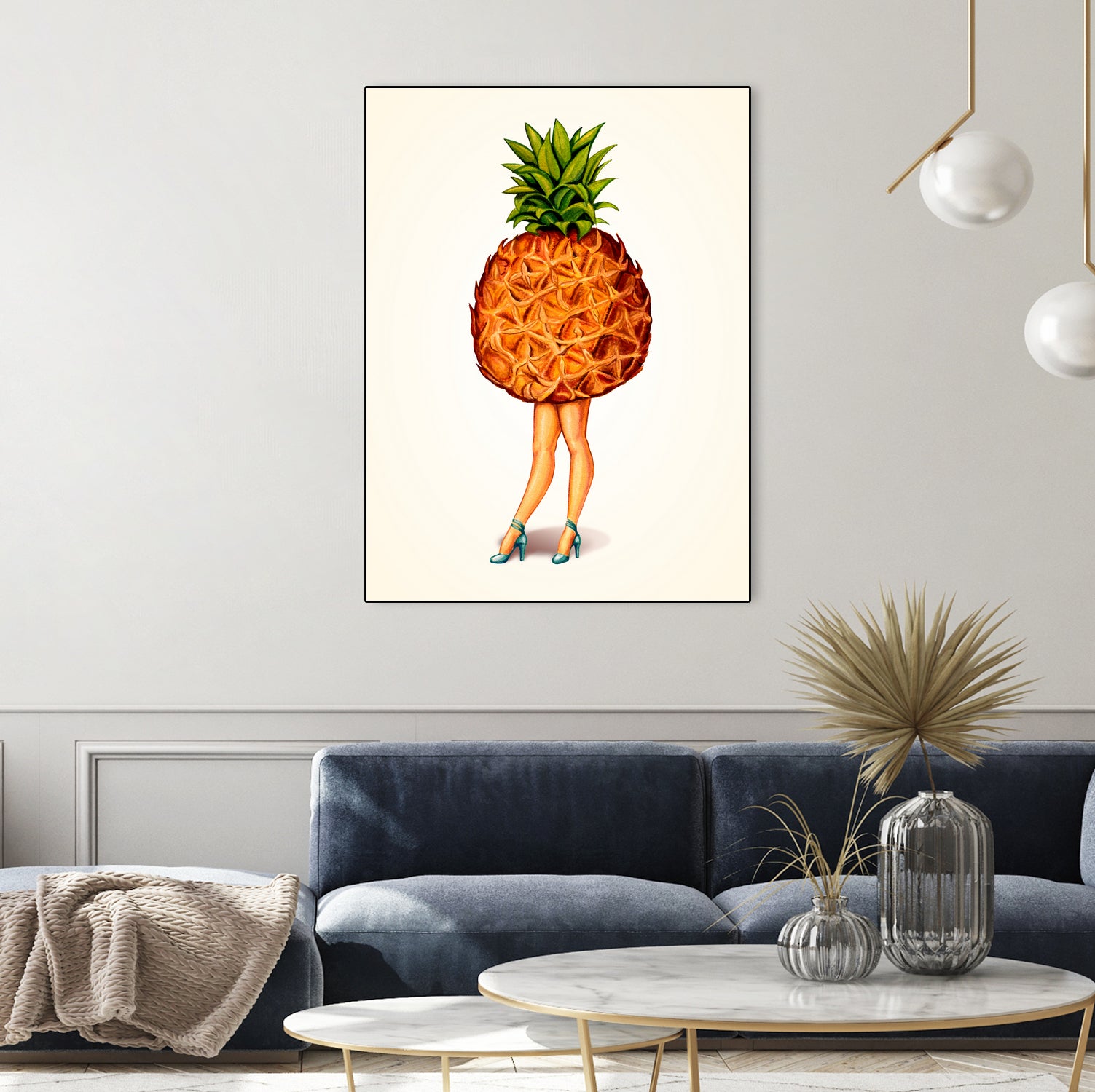 Pineapple Girl by Kelly Gilleran on GIANT ART - yellow mixed media