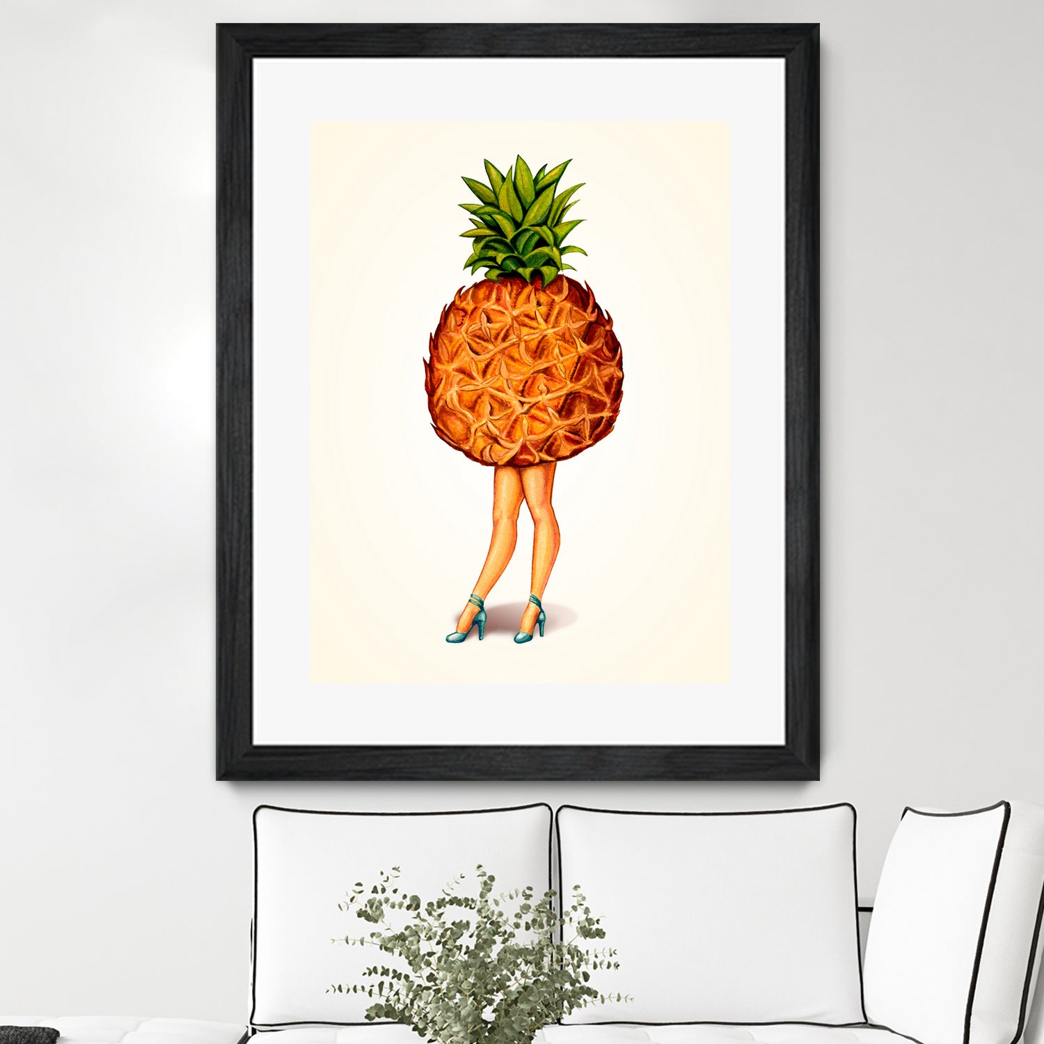 Pineapple Girl by Kelly Gilleran on GIANT ART - yellow mixed media