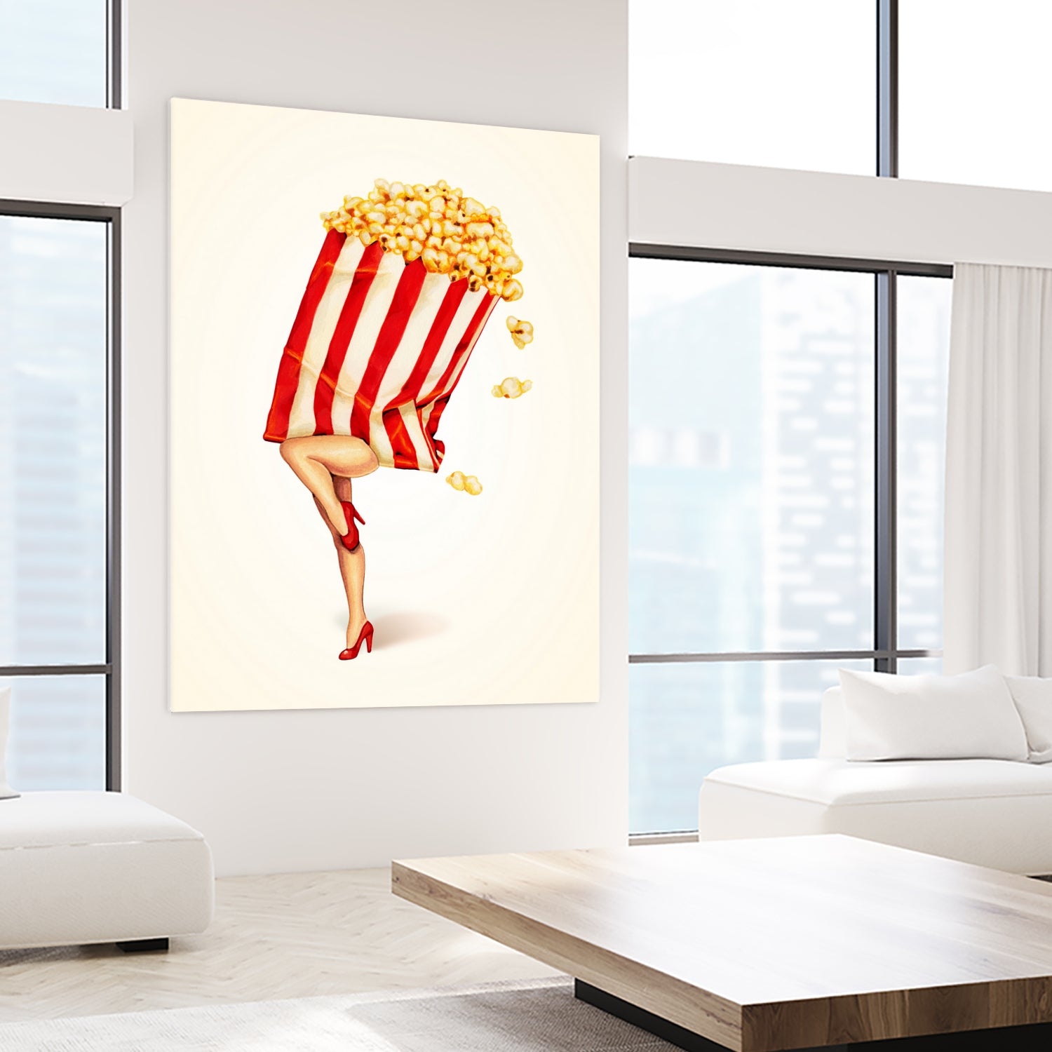 Popcorn Girl by Kelly Gilleran on GIANT ART - white mixed media