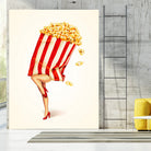 Popcorn Girl by Kelly Gilleran on GIANT ART - white mixed media