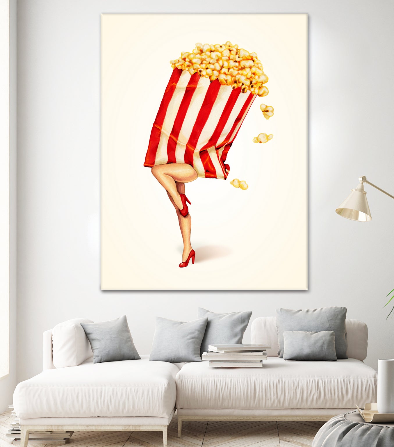 Popcorn Girl by Kelly Gilleran on GIANT ART - white mixed media