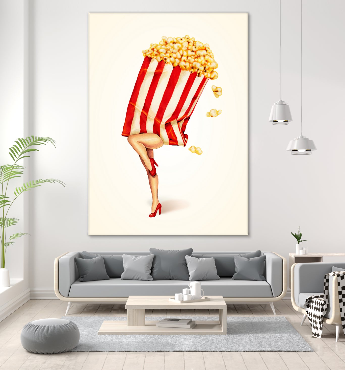 Popcorn Girl by Kelly Gilleran on GIANT ART - white mixed media