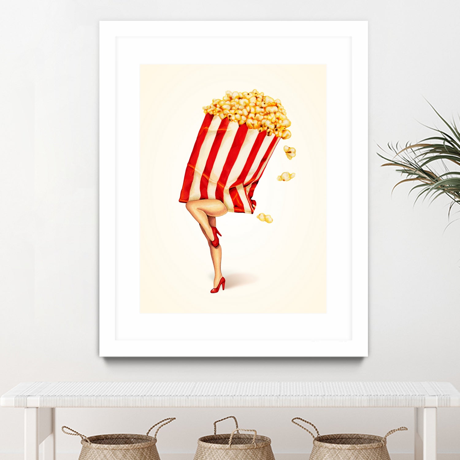 Popcorn Girl by Kelly Gilleran on GIANT ART - white mixed media