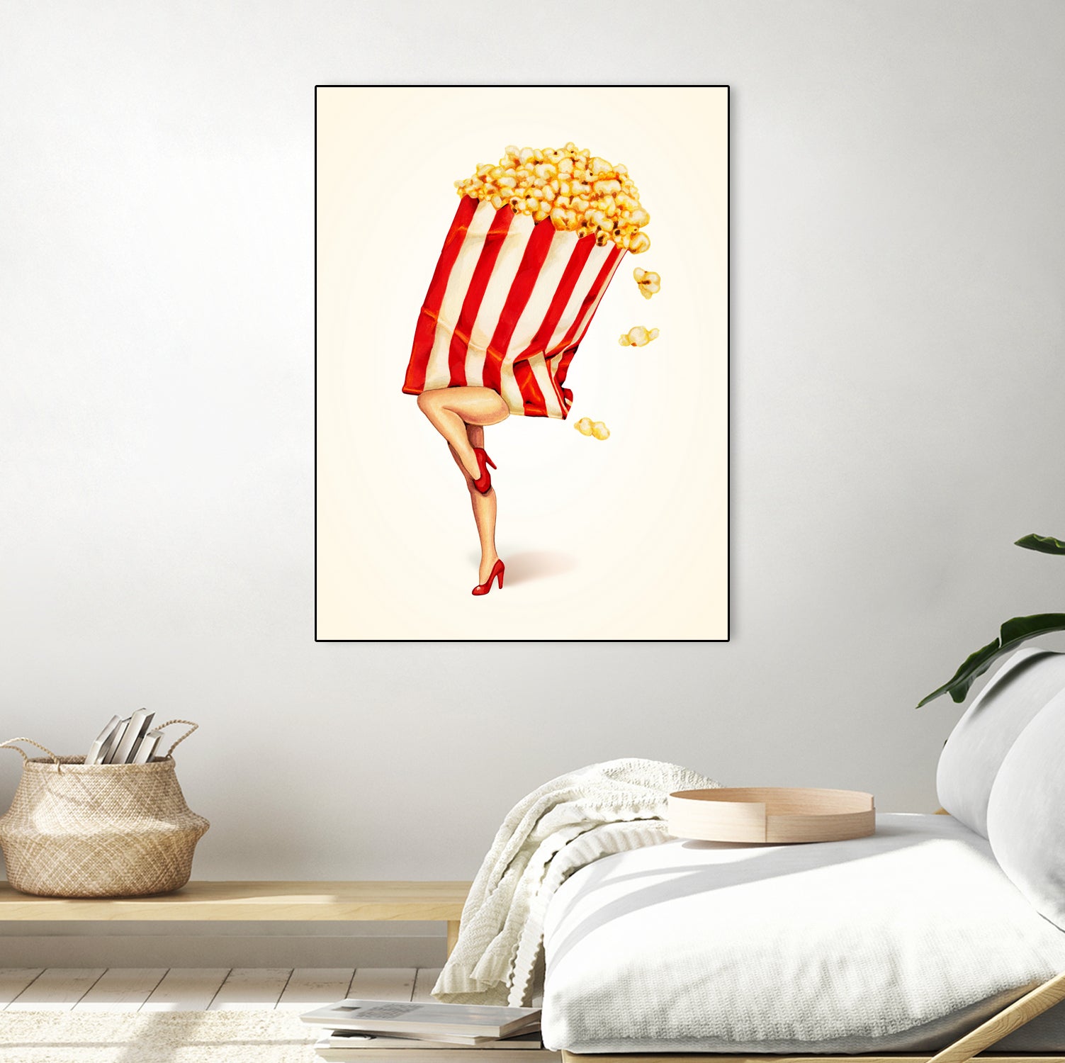 Popcorn Girl by Kelly Gilleran on GIANT ART - white mixed media