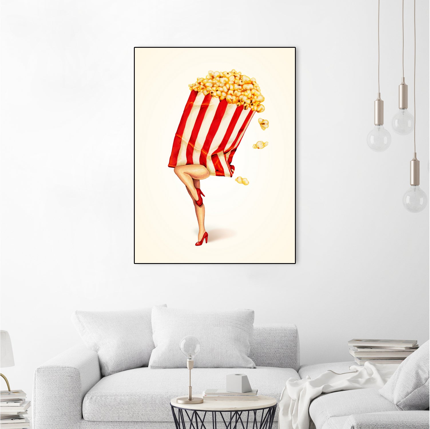 Popcorn Girl by Kelly Gilleran on GIANT ART - white mixed media