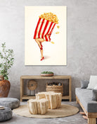 Popcorn Girl by Kelly Gilleran on GIANT ART - white mixed media