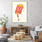 Popcorn Girl by Kelly Gilleran on GIANT ART - white mixed media