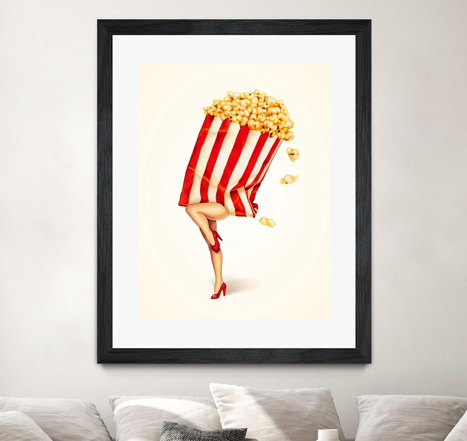 Popcorn Girl by Kelly Gilleran on GIANT ART - white mixed media