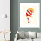 Popcorn Girl by Kelly Gilleran on GIANT ART - white mixed media