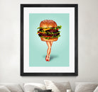 Cheeseburger Girl by Kelly Gilleran on GIANT ART - blue mixed media