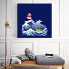 Ponyo and the Great Kanagawa wave by Stefano Piga on GIANT ART - blue digital drawing