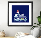 Ponyo and the Great Kanagawa wave by Stefano Piga on GIANT ART - blue digital drawing