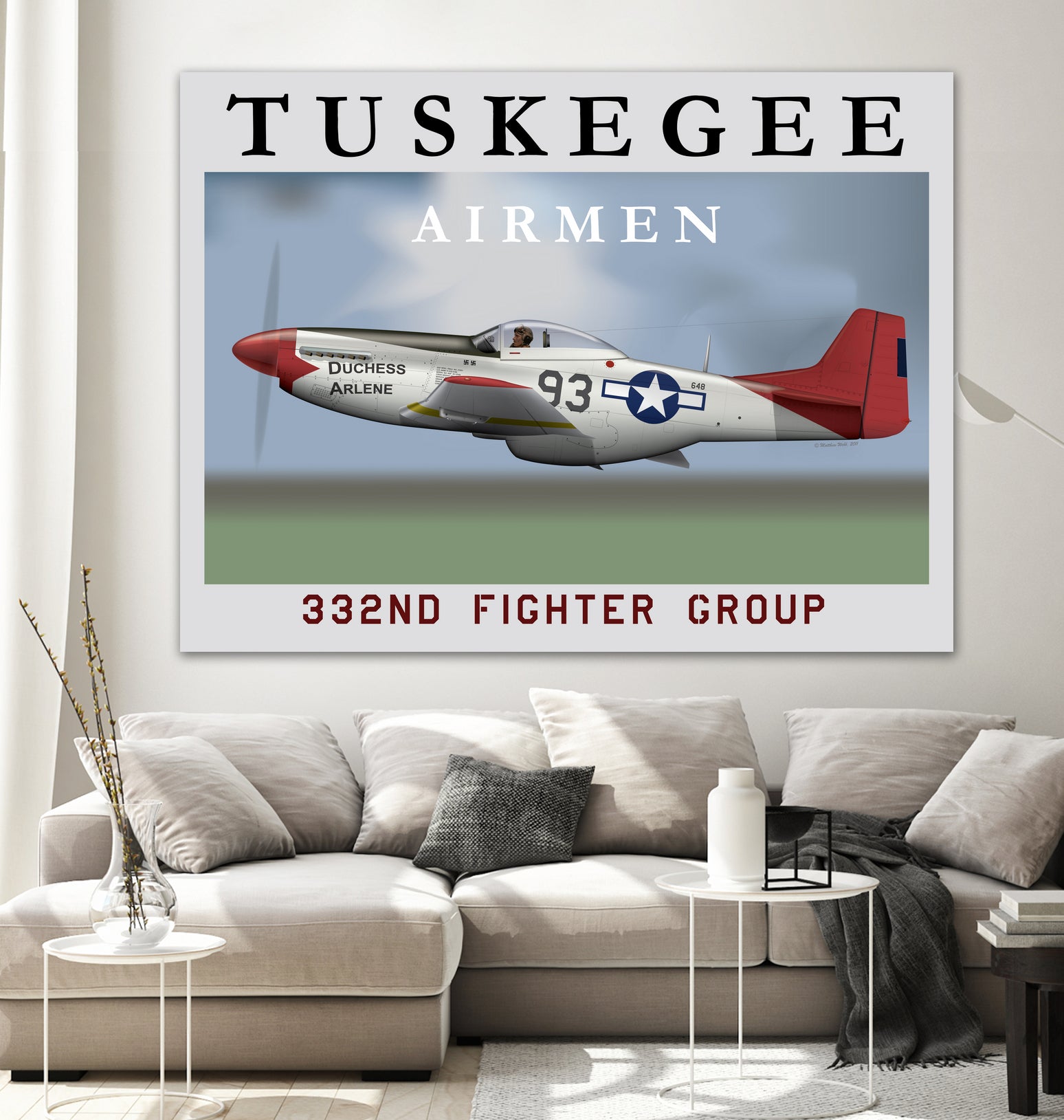 Duchess Arlene Of The Tuskegee Airmen by Matthew Webb on GIANT ART - gray digital drawing