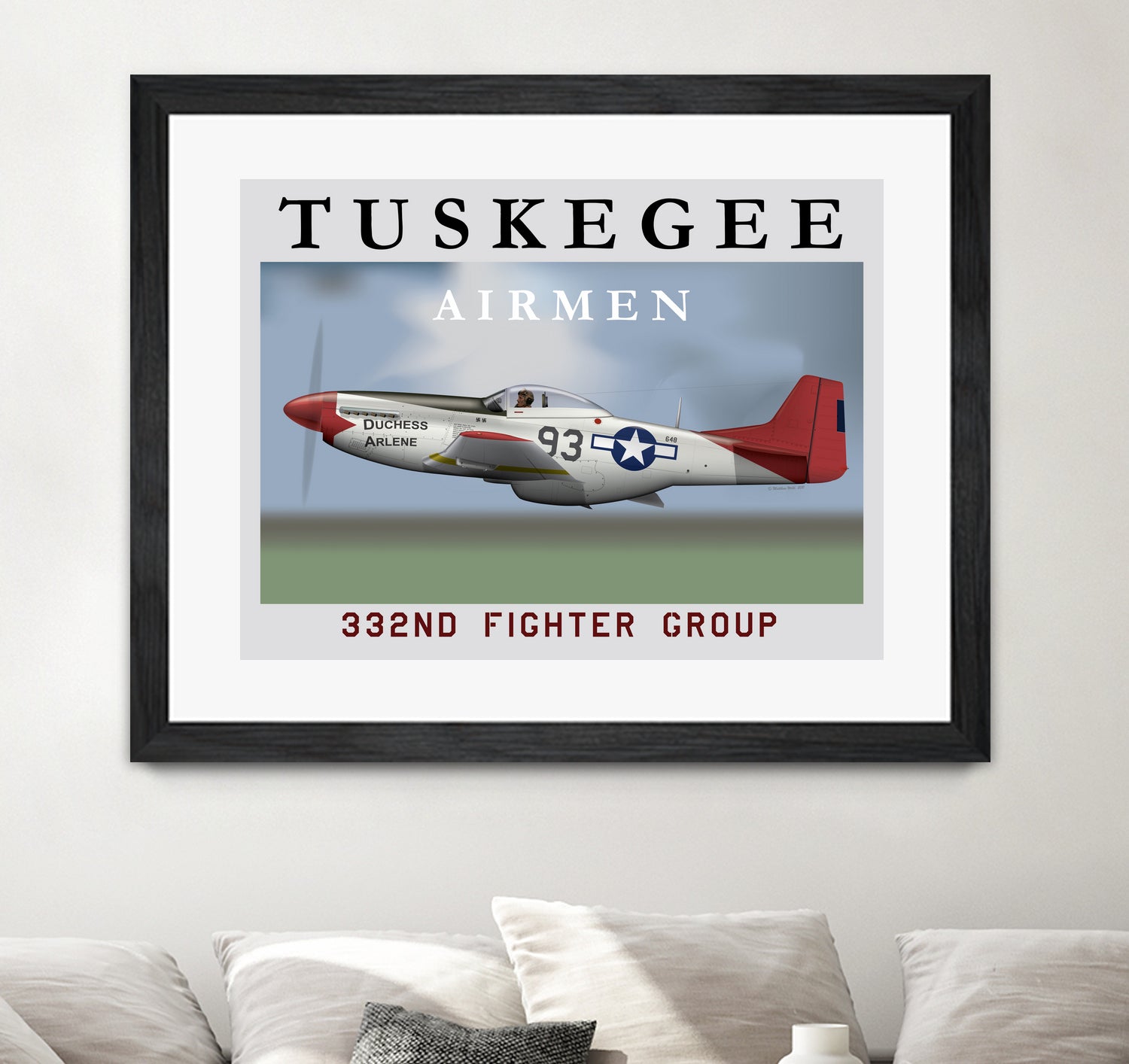 Duchess Arlene Of The Tuskegee Airmen by Matthew Webb on GIANT ART - gray digital drawing