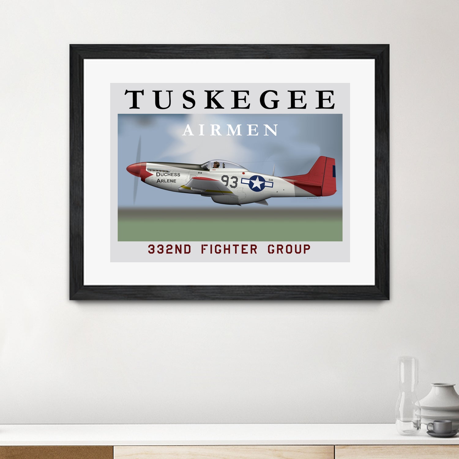 Duchess Arlene Of The Tuskegee Airmen by Matthew Webb on GIANT ART - gray digital drawing