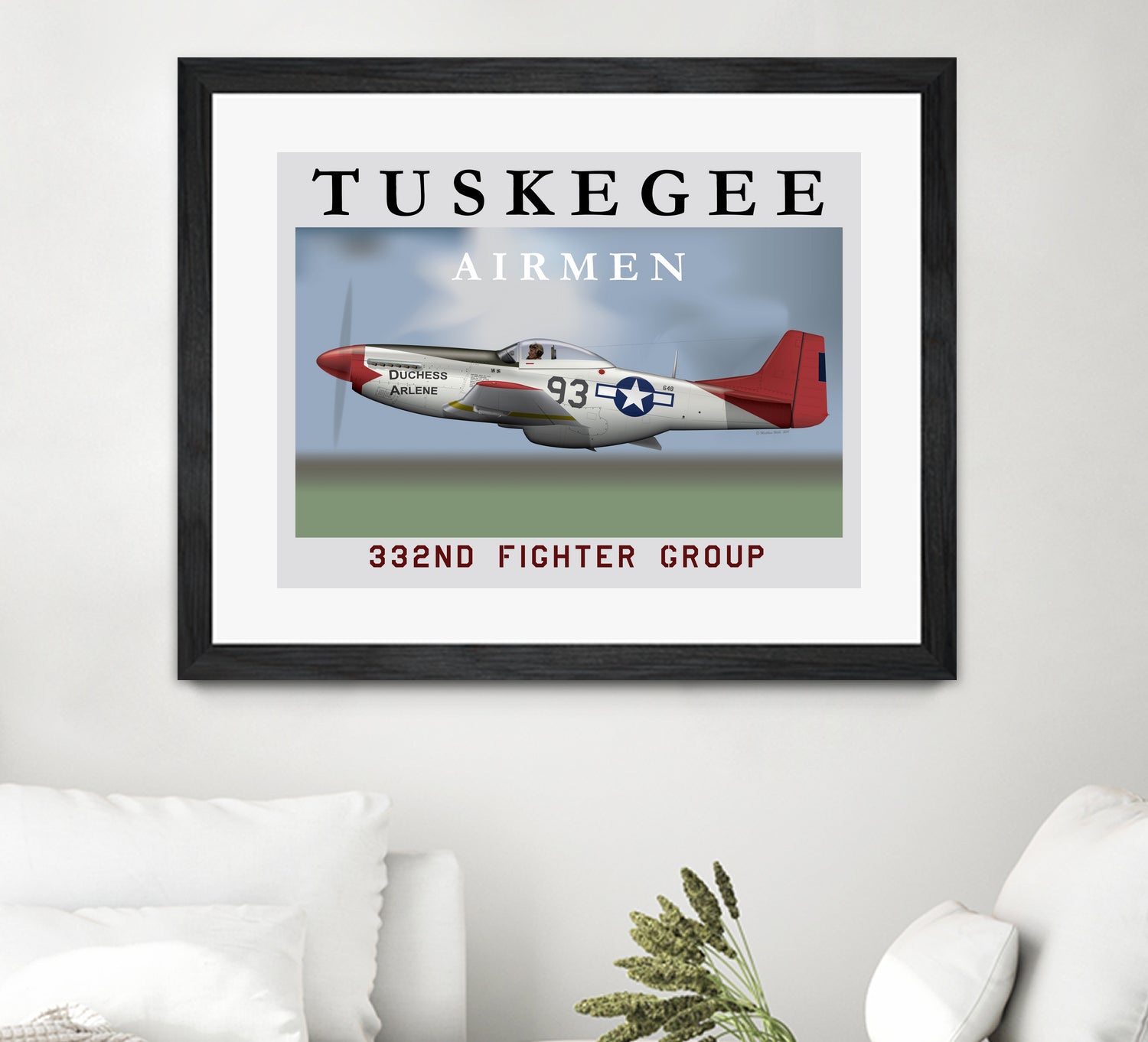 Duchess Arlene Of The Tuskegee Airmen by Matthew Webb on GIANT ART - gray digital drawing