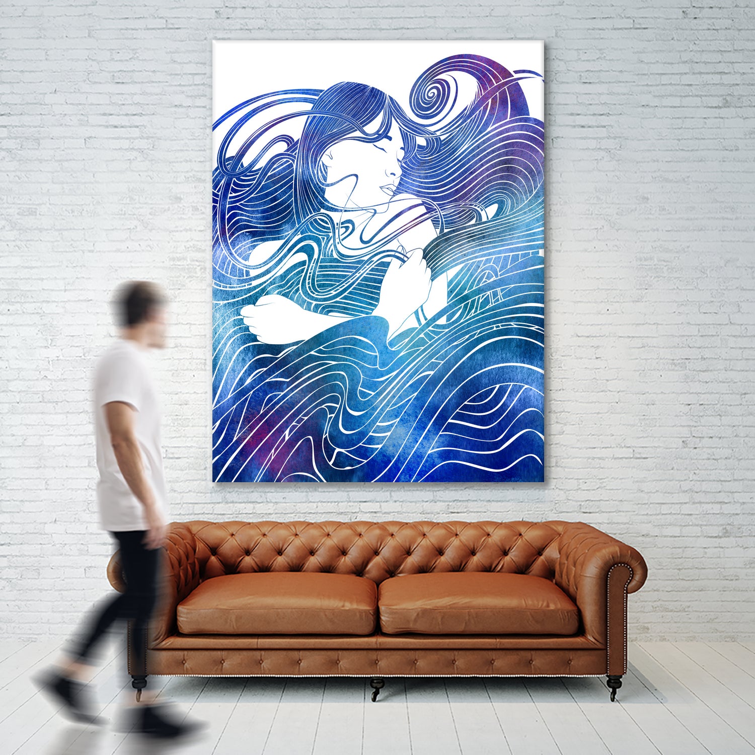 Nereid CXXXVI by Stevyn Llewellyn on GIANT ART - blue digital painting