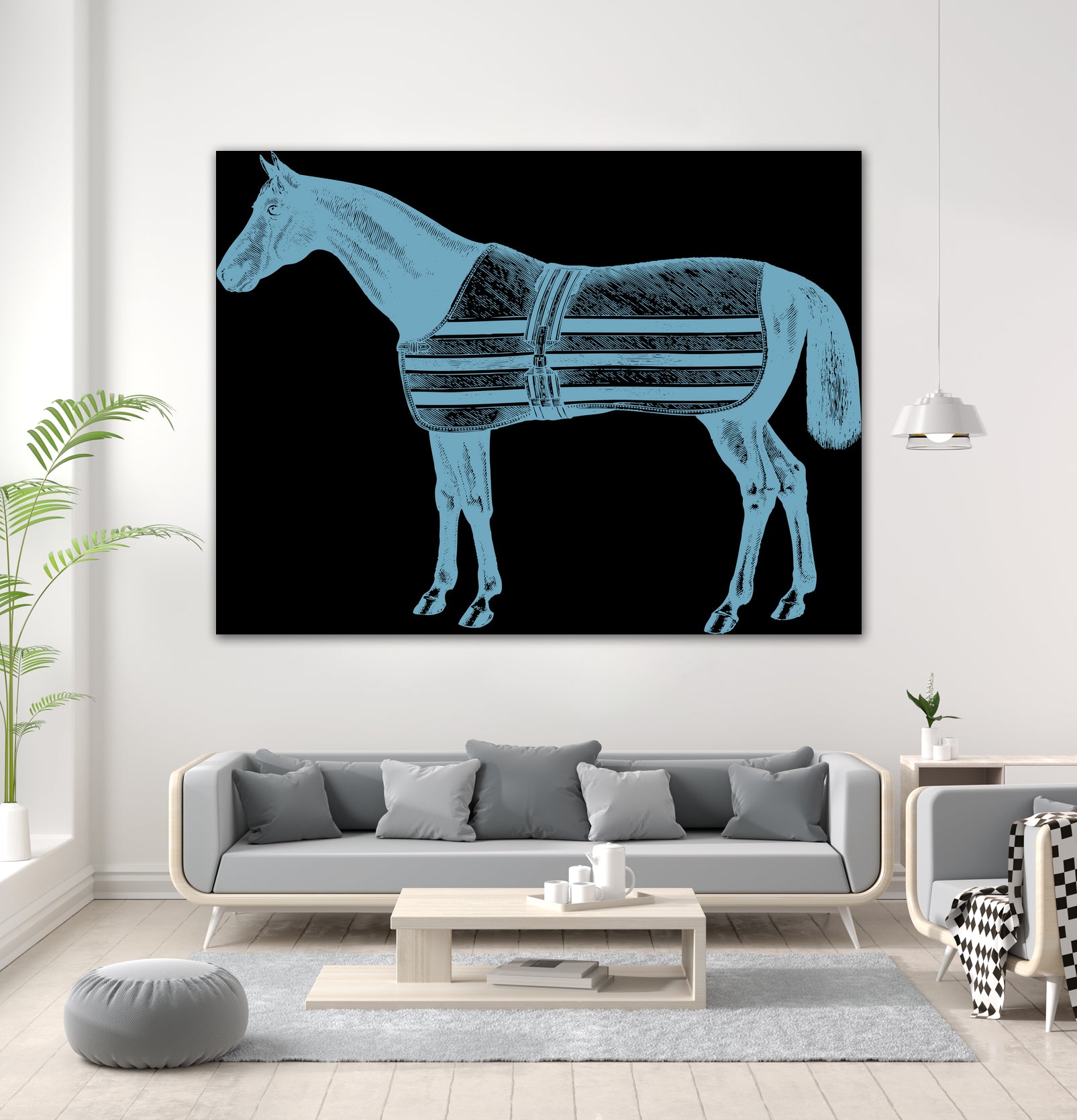 HORSE  LT BLUE by Thomas Fernez on GIANT ART - blue digital drawing