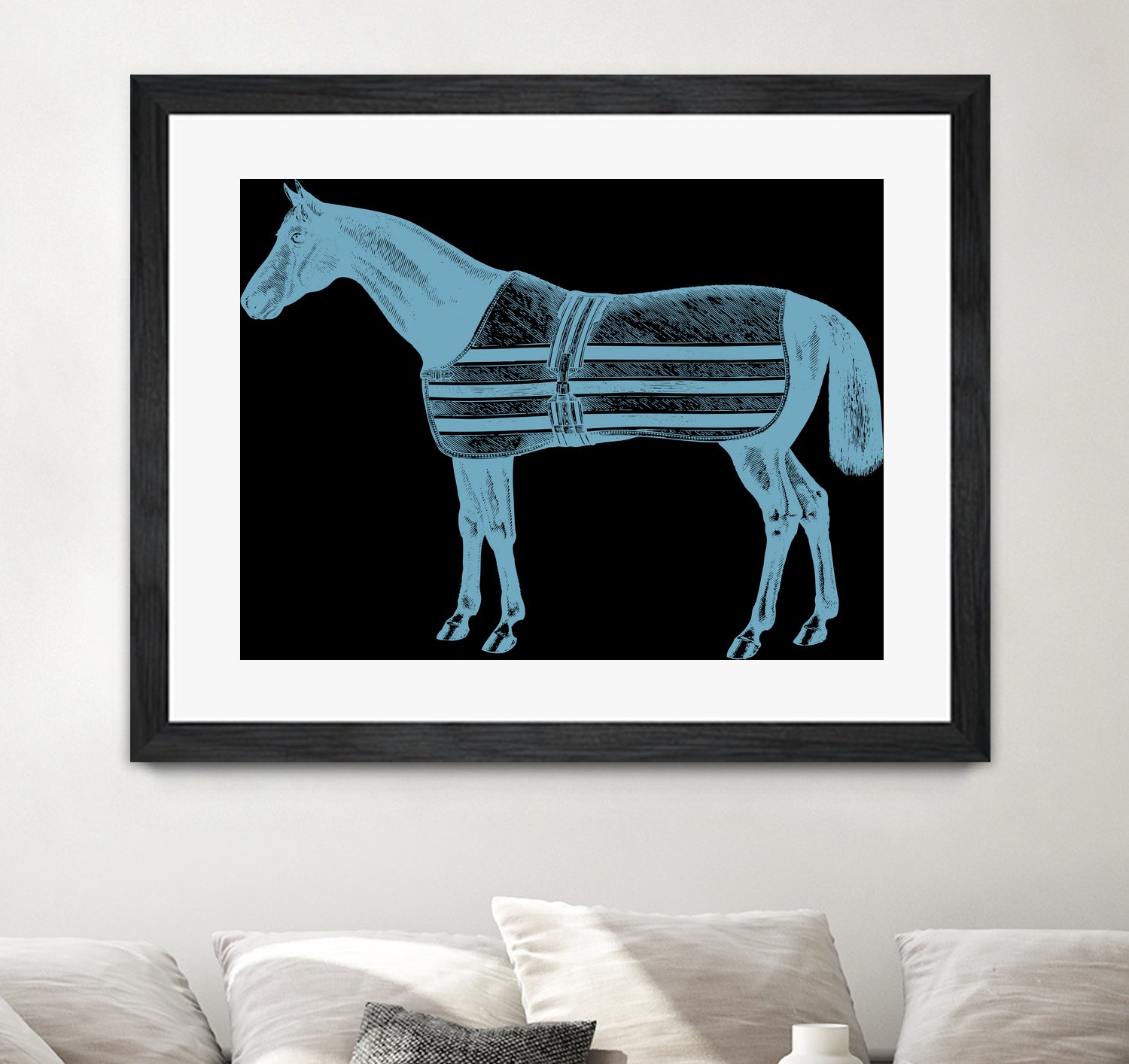 HORSE  LT BLUE by Thomas Fernez on GIANT ART - blue digital drawing